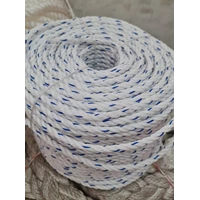 PP 8mm Blue Spot White Nylon Mine Rope (@1 Roll ) 