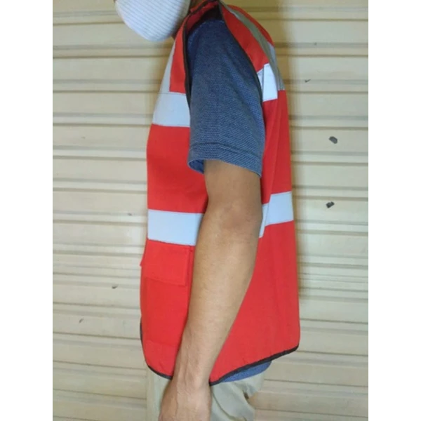 Safety drill vest 2 red pockets 