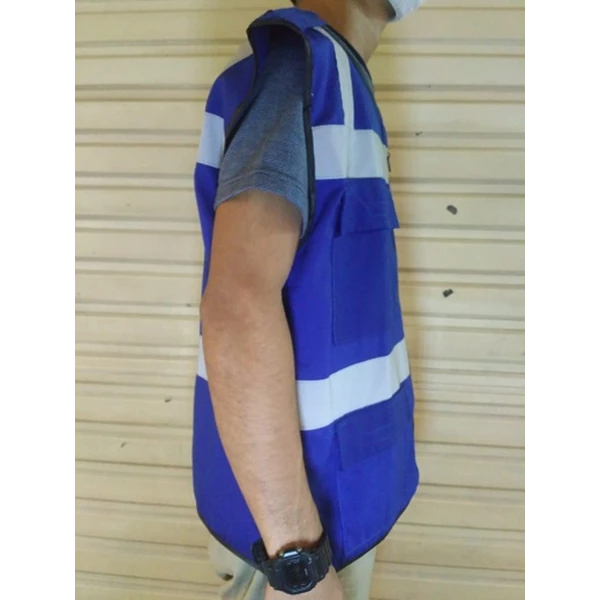 Drill Vest 4 pockets Blue color 