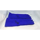 Blue Leather Welding Safety Gloves  4