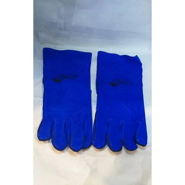 Blue Leather Welding Safety Gloves 