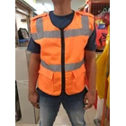 Orange 2 Pockets Drill Vest 1
