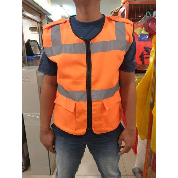Orange 2 Pockets Drill Vest