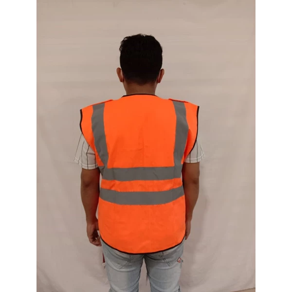 Orange 2 Pockets Drill Vest
