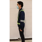 Green Color Rubber V Safety Vest  3