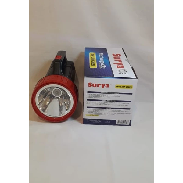 Senter LED SURYA L22W Emergency Lampu 20 SHT SMD Torch Rechargeable