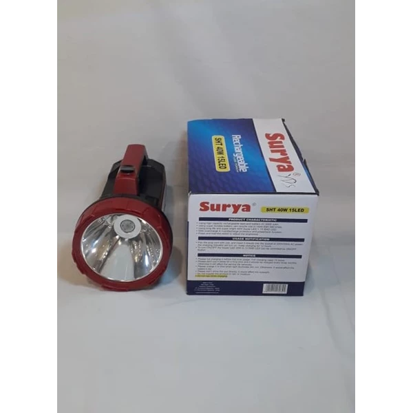 Senter LED SURYA L40W Emergency Lampu 15 SHT SMD Torch Rechargeable
