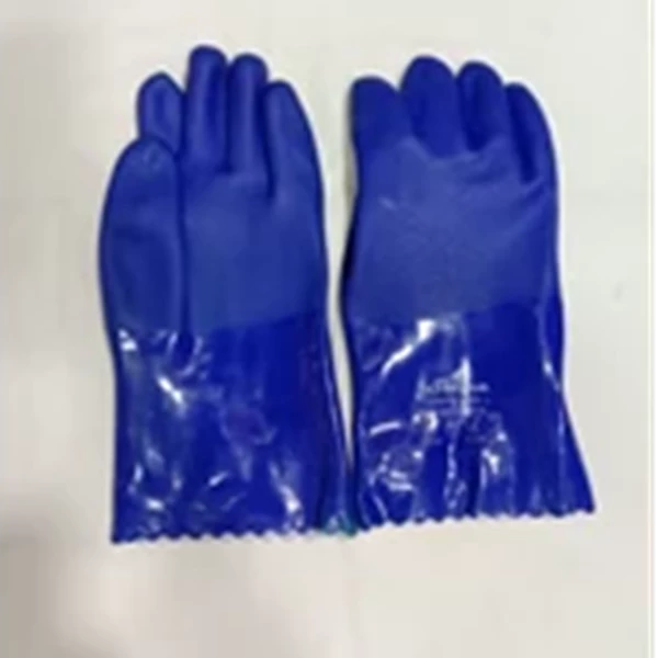 Sarung Tangan PVC 30cm Biru / Shima PVC Safety Glove